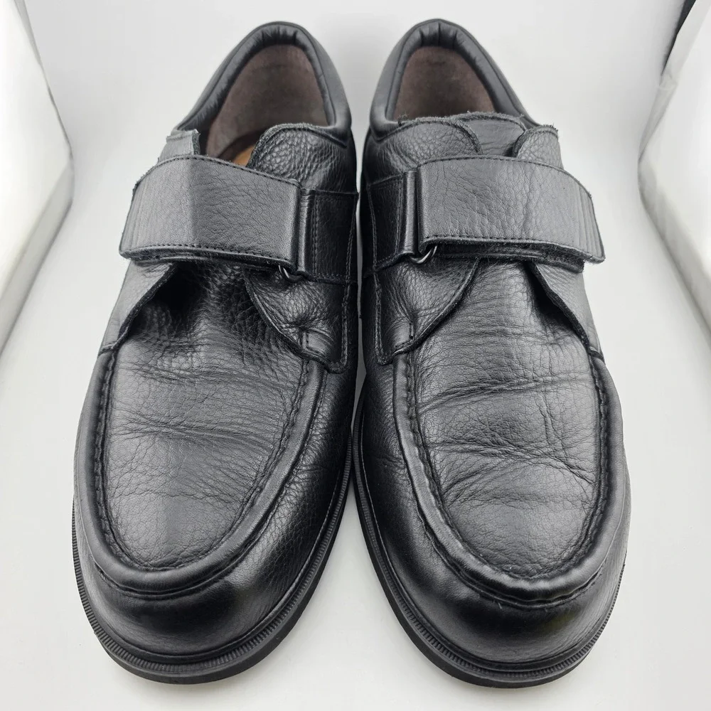Rockport Walking Shoes Leather Hook Loop Strap Mens 13 Black Support  89-00H